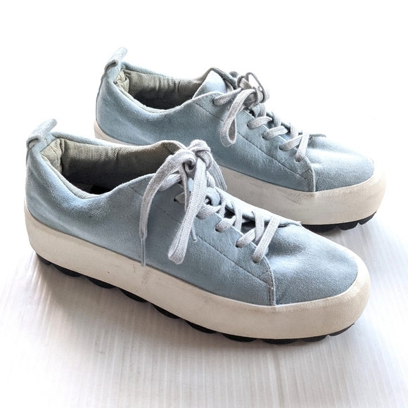 ZARA Trafaluc blue suede Platform Creepers Sneaker
